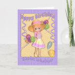 Twin Sister Birthday Card - kleine meid met een cr Kaart<br><div class="desc">Twin Sister Birthday Card - kleine meid met een crème</div>