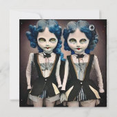 Twin Sister Blue Hair Dolls (Achterkant)
