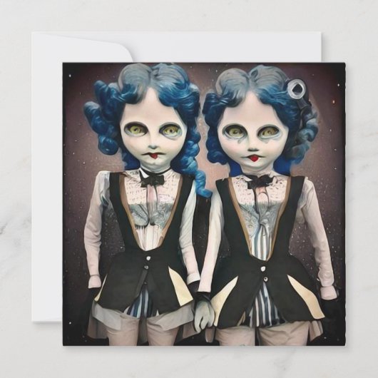 Twin Sister Blue Hair Dolls (Voorkant)