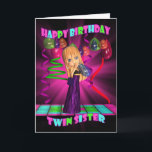 Twin Sister Happy Birthday met Schattigee kleine C Kaart<br><div class="desc">Twin Sister Happy Birthday met Schattigee kleine Cutie Pie ballonnen en streamers</div>