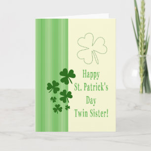 Twin Sister Happy St. Patrick's Day Kaart