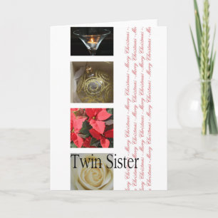 Twin Sister Merry-kerstkaart Feestdagen Kaart