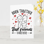 Twin Sister Twins Gift Kaart (Gele Bloem)