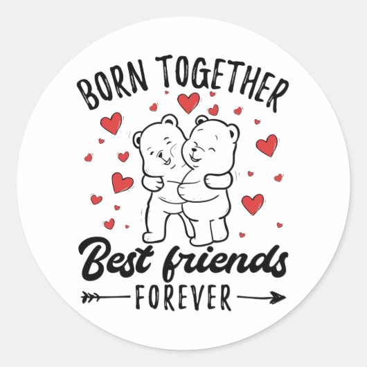 Twin Sister Twins Gift Ronde Sticker (Voorkant)