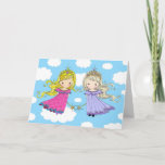 Twin Sisters Birthday Card Fairy Princess Kaart<br><div class="desc">Een teken dat ik met de hand tekende en digitaal gekleurd:)</div>