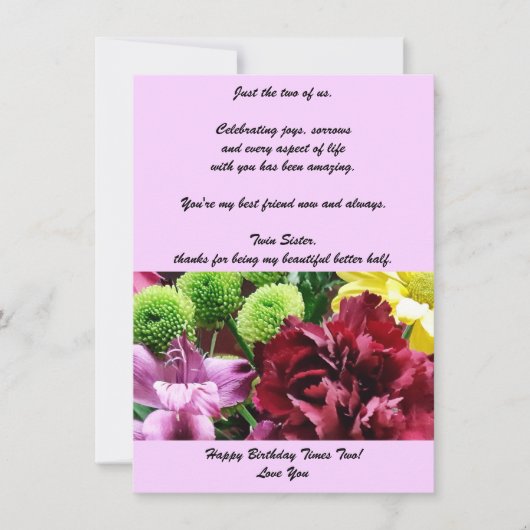Twin Sisters Birthday Flat Wenskaart (Voorkant)