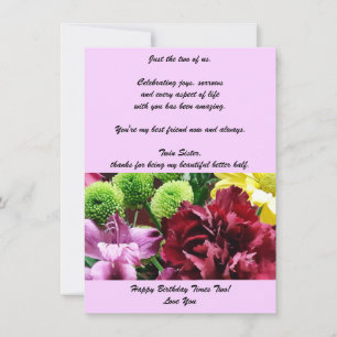 Twin Sisters Birthday Flat Wenskaart