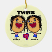 Twin Sisters Cartoon Keramisch Ornament (Voorkant)