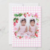 Twin Sisters Joint Berry Eerste Verjaardag Foto Kaart (Achterkant)