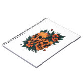 Twin Skulls Bloem Gothic Notitieboek (Linkerzijde)