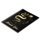 Twin Snakes & Skulls Zwart & Goud Trendy Gothic Notitieboek (Linkerzijde)