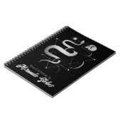 Twin Snakes & Skulls Zwart & Zilver Trendy Gothic Notitieboek (Linkerzijde)