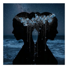 Twin Souls Beneath the Stars Perfect Poster