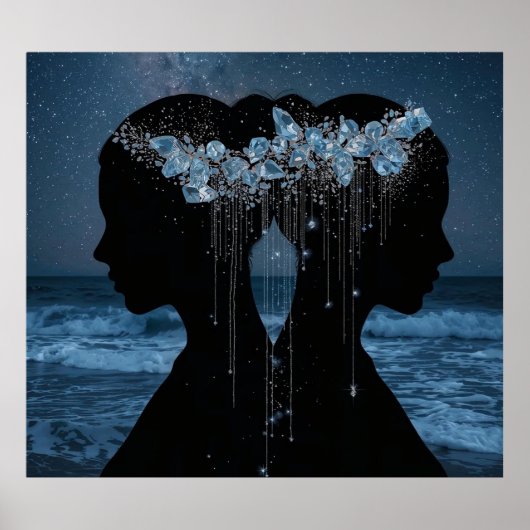 Twin Souls Beneath the Stars Poster (Voorkant)