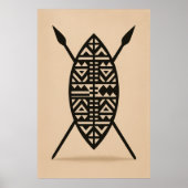 "Twin Spears | Traditional African Weapon Wall Art Poster (Voorkant)
