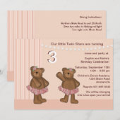 Twin Stars Uitnodiging (Voorkant / Achterkant)