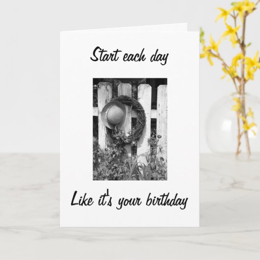 TWIN-START ELKE DAG VIND HET LEUK DAT HET JE VERJA KAART (Gele Bloem)