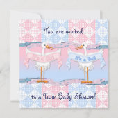 Twin Storks voor Baby shower Kaart (Voorkant)
