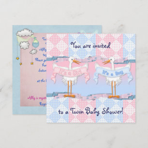 Twin Storks voor Baby shower Kaart