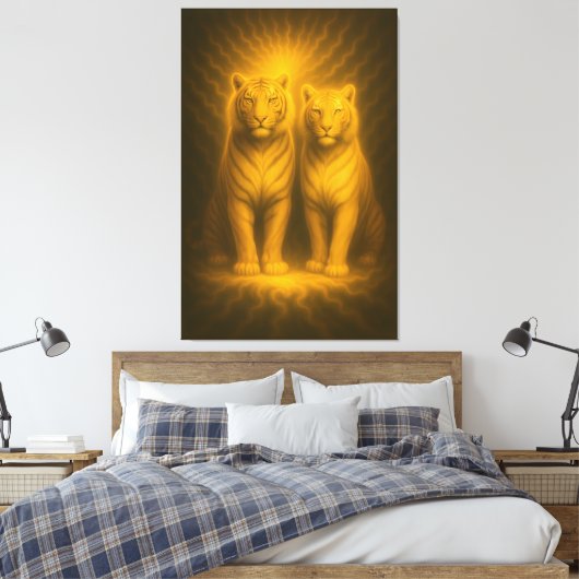 Twin Sunlit Guardians | ManJiangHong Fine Art Canvas Afdruk (Insitu (Slaapkamer))
