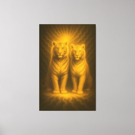 Twin Sunlit Guardians | ManJiangHong Fine Art Canvas Afdruk (Voorkant)
