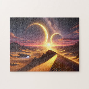 Twin Suns Woestijn Sci-Fi Buitenlands Landschap Legpuzzel