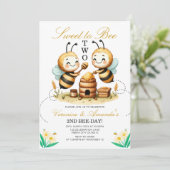 Twin Sweet to Bee Twee 2e verjaardagsfeestje Daisy Kaart (Staand voorkant)
