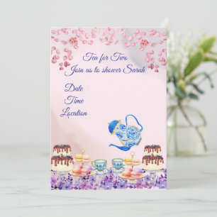 Twin Tea voor twee Baby showers Kaart