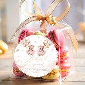 Twin Teddy Bears Balloon Bearly Wait Baby shower Ronde Sticker