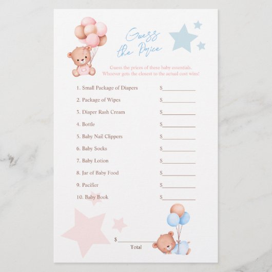 Twin Teddy Bears raden de prijs spel flyer (Voorkant)