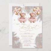 Twin teddybeer we kunnen nauwelijks wachten op Bab Kaart (Voorkant)