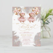 Twin teddybeer we kunnen nauwelijks wachten op Bab Kaart (Staand voorkant)