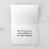 TWIN THANKSGIVING HUMOR EN PLEZIER FEESTDAGEN KAART (Binnen)