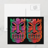 Twin Tiki Sculpture Thunder_Cove Briefkaart (Voorkant / Achterkant)