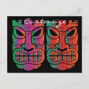 Twin Tiki Sculpture Thunder_Cove Briefkaart