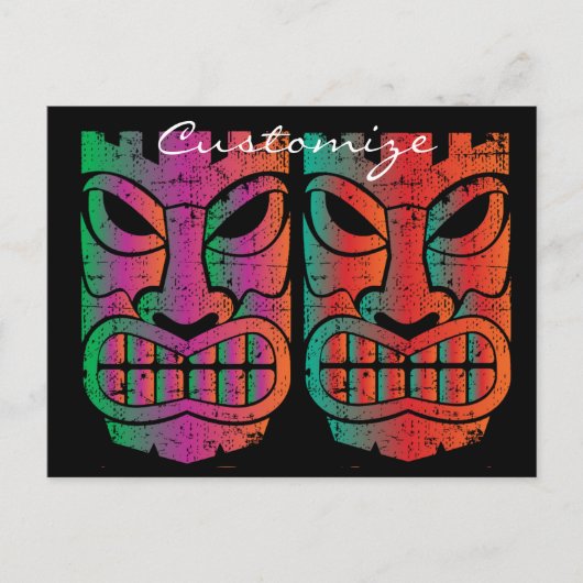 Twin Tiki Sculpture Thunder_Cove Briefkaart (Voorkant)