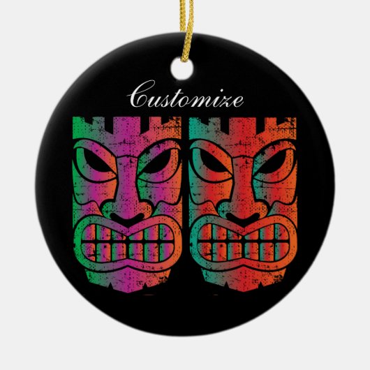 Twin Tiki Sculpture Thunder_Cove Keramisch Ornament (Voorkant)