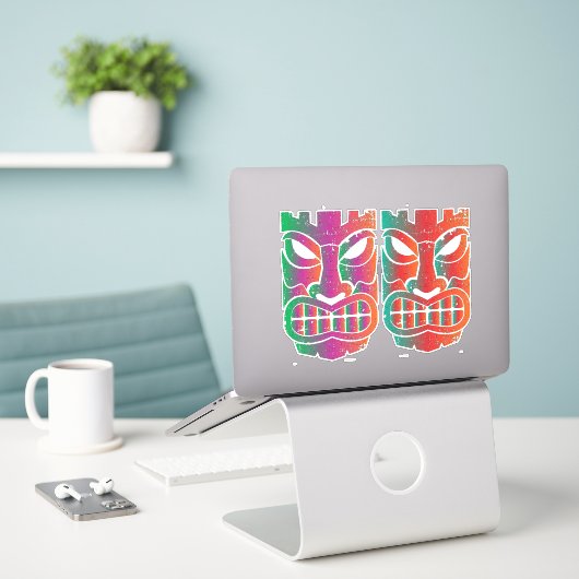 Twin Tiki Sculpture Thunder_Cove Sticker (Laptop op bureau)