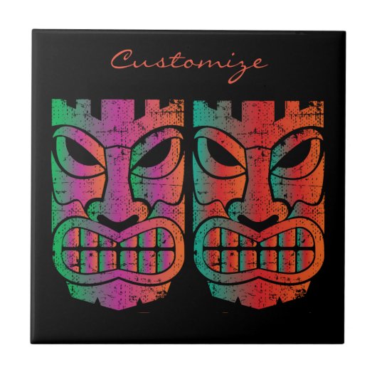 Twin Tiki Sculpture Thunder_Cove Tegeltje (Voorkant)