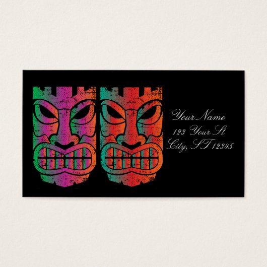 Twin Tiki Sculpture Thunder_Cove Visitekaartje (Voorkant)