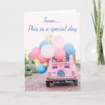 ***TWIN*** TIME TO CELEBRATE IT IS YOUR BIRTHDAY KAART<br><div class="desc">A FIAT FILLED WITH BALLOONS AND "YOUR WISHES" MAKE THIS CARD SO VERY SPECIAL FOR YOUR****TWIN****
OR ANYONE THAT IS "SPECIAL ENOUGH" TO GET A CARD ON THEIR DAY!!!! EASY TO CHANGE ANYTHING ON ALL MY CARDS!!!!</div>