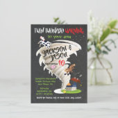 Twin Tornado Birthday Party Invitation Kaart (Staand voorkant)