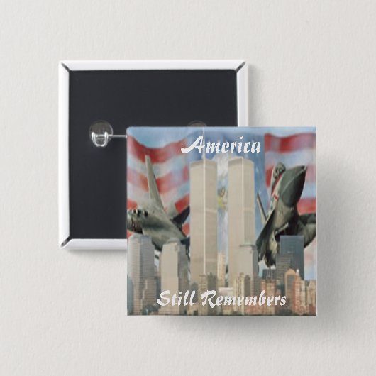 Twin Towers 9/11 Remembrance Button (Voorkant /achterkant)