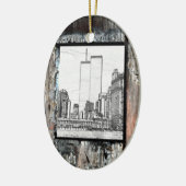 Twin Towers Keramisch Ornament (Links)
