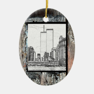 Twin Towers Keramisch Ornament