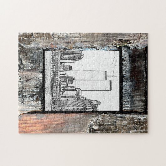 Twin Towers Legpuzzel (Horizontaal)