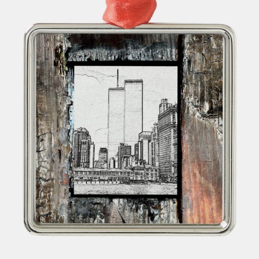 Twin Towers Metalen Ornament (Voorkant)