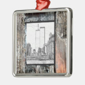 Twin Towers Metalen Ornament (Links)