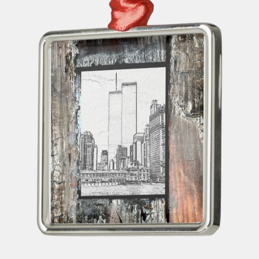 Twin Towers Metalen Ornament (Links)