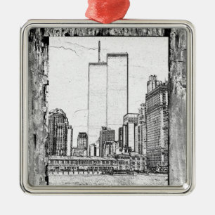 Twin Towers Metalen Ornament
